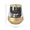 7" Gold & Silver Glass Modern Candlestick Holder